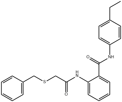 2-[(2-benzylsulfanylacetyl)amino]-N-(4-ethylphenyl)benzamide Struktur