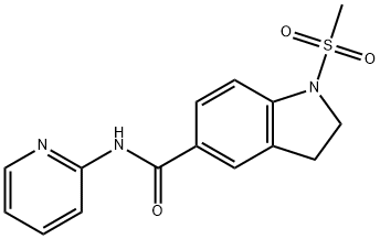 1-methylsulfonyl-N-pyridin-2-yl-2,3-dihydroindole-5-carboxamide Struktur