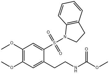 methyl N-[2-[2-(2,3-dihydroindol-1-ylsulfonyl)-4,5-dimethoxyphenyl]ethyl]carbamate Struktur