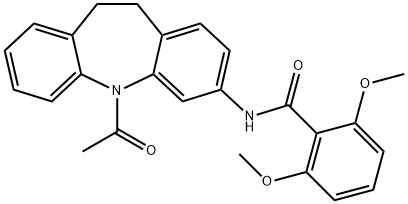 N-(11-acetyl-5,6-dihydrobenzo[b][1]benzazepin-2-yl)-2,6-dimethoxybenzamide Struktur