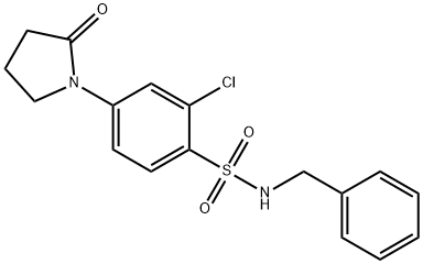 N-benzyl-2-chloro-4-(2-oxopyrrolidin-1-yl)benzenesulfonamide Struktur