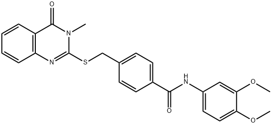 N-(3,4-dimethoxyphenyl)-4-[(3-methyl-4-oxoquinazolin-2-yl)sulfanylmethyl]benzamide Struktur