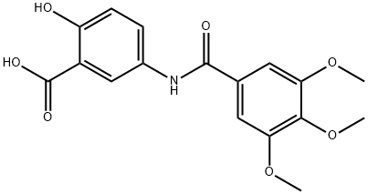 2-hydroxy-5-[(3,4,5-trimethoxybenzoyl)amino]benzoic acid Struktur