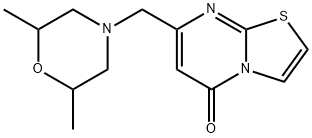 7-[(2,6-dimethylmorpholin-4-yl)methyl]-[1,3]thiazolo[3,2-a]pyrimidin-5-one Struktur