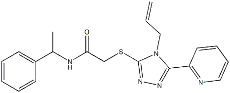 N-(1-phenylethyl)-2-[(4-prop-2-enyl-5-pyridin-2-yl-1,2,4-triazol-3-yl)sulfanyl]acetamide Struktur