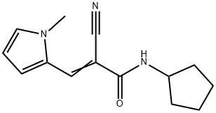 (E)-2-cyano-N-cyclopentyl-3-(1-methylpyrrol-2-yl)prop-2-enamide Struktur