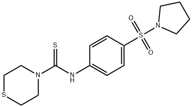 N-(4-pyrrolidin-1-ylsulfonylphenyl)thiomorpholine-4-carbothioamide Struktur