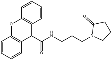 N-[3-(2-oxopyrrolidin-1-yl)propyl]-9H-xanthene-9-carboxamide Struktur