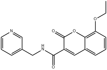 8-ethoxy-2-oxo-N-(pyridin-3-ylmethyl)chromene-3-carboxamide Struktur