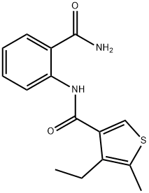 N-(2-carbamoylphenyl)-4-ethyl-5-methylthiophene-3-carboxamide Struktur