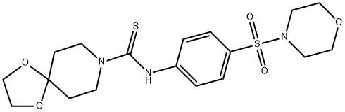 N-(4-morpholin-4-ylsulfonylphenyl)-1,4-dioxa-8-azaspiro[4.5]decane-8-carbothioamide Struktur