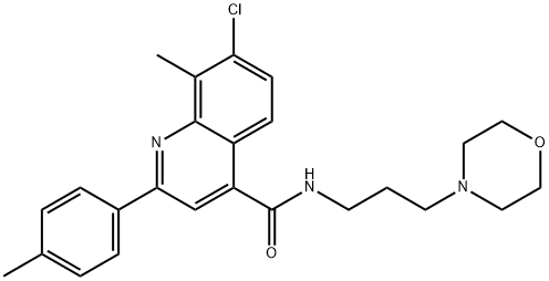 7-chloro-8-methyl-2-(4-methylphenyl)-N-(3-morpholin-4-ylpropyl)quinoline-4-carboxamide Struktur