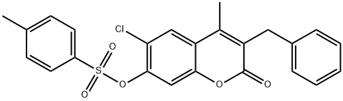 (3-benzyl-6-chloro-4-methyl-2-oxochromen-7-yl) 4-methylbenzenesulfonate Struktur