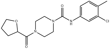 N-(3-chloro-4-methylphenyl)-4-(oxolane-2-carbonyl)piperazine-1-carboxamide Struktur