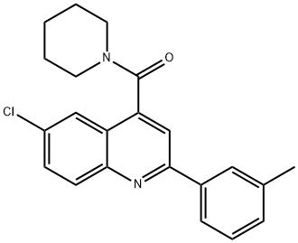 [6-chloro-2-(3-methylphenyl)quinolin-4-yl]-piperidin-1-ylmethanone Struktur