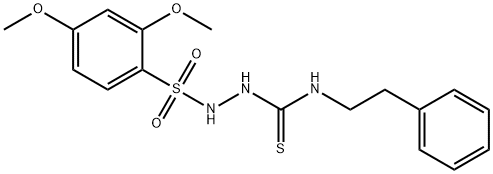 1-[(2,4-dimethoxyphenyl)sulfonylamino]-3-(2-phenylethyl)thiourea Struktur