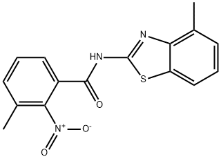 3-methyl-N-(4-methyl-1,3-benzothiazol-2-yl)-2-nitrobenzamide Struktur