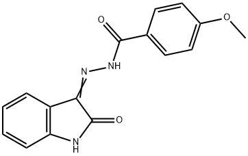 4-methoxy-N'-(2-oxoindol-3-yl)benzohydrazide Struktur