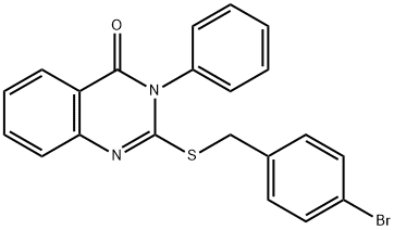 2-[(4-bromophenyl)methylsulfanyl]-3-phenylquinazolin-4-one Struktur