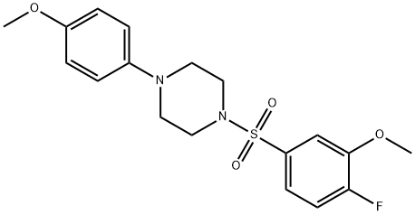 1-(4-fluoro-3-methoxyphenyl)sulfonyl-4-(4-methoxyphenyl)piperazine Struktur