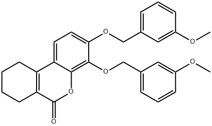 3,4-bis[(3-methoxyphenyl)methoxy]-7,8,9,10-tetrahydrobenzo[c]chromen-6-one Struktur