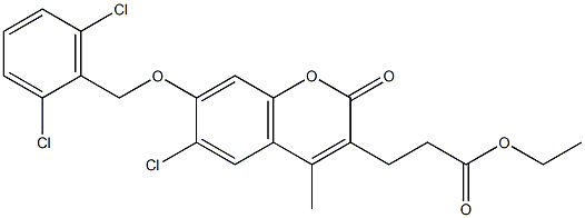 ethyl 3-[6-chloro-7-[(2,6-dichlorophenyl)methoxy]-4-methyl-2-oxochromen-3-yl]propanoate Struktur