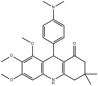 9-[4-(dimethylamino)phenyl]-6,7,8-trimethoxy-3,3-dimethyl-2,4,9,10-tetrahydroacridin-1-one Struktur