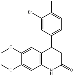 4-(3-bromo-4-methylphenyl)-6,7-dimethoxy-3,4-dihydro-1H-quinolin-2-one Structure