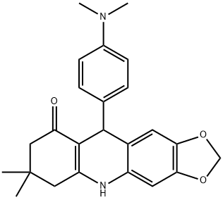 10-[4-(dimethylamino)phenyl]-7,7-dimethyl-5,6,8,10-tetrahydro-[1,3]benzodioxolo[5,6-b]quinolin-9-one Struktur