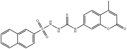 1-(4-methyl-2-oxochromen-7-yl)-3-(naphthalen-2-ylsulfonylamino)thiourea Struktur