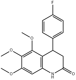 4-(4-fluorophenyl)-5,6,7-trimethoxy-3,4-dihydro-1H-quinolin-2-one Struktur