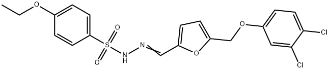 N-[(E)-[5-[(3,4-dichlorophenoxy)methyl]furan-2-yl]methylideneamino]-4-ethoxybenzenesulfonamide Struktur