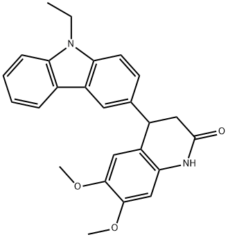 4-(9-ethylcarbazol-3-yl)-6,7-dimethoxy-3,4-dihydro-1H-quinolin-2-one Struktur