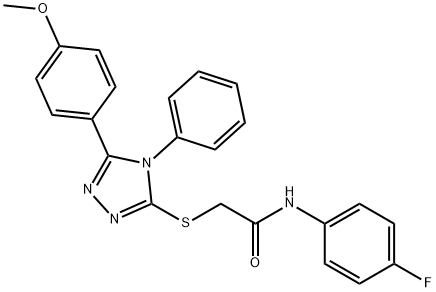 N-(4-fluorophenyl)-2-[[5-(4-methoxyphenyl)-4-phenyl-1,2,4-triazol-3-yl]sulfanyl]acetamide Struktur