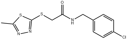 N-[(4-chlorophenyl)methyl]-2-[(5-methyl-1,3,4-thiadiazol-2-yl)sulfanyl]acetamide Struktur