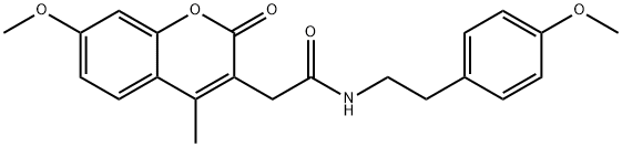 2-(7-methoxy-4-methyl-2-oxochromen-3-yl)-N-[2-(4-methoxyphenyl)ethyl]acetamide Struktur