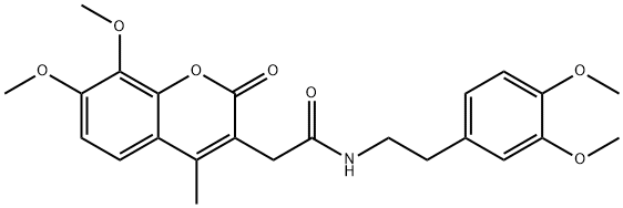 2-(7,8-dimethoxy-4-methyl-2-oxochromen-3-yl)-N-[2-(3,4-dimethoxyphenyl)ethyl]acetamide Struktur