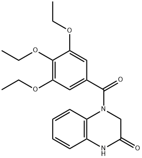 4-(3,4,5-triethoxybenzoyl)-1,3-dihydroquinoxalin-2-one Struktur