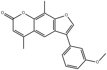 3-(3-methoxyphenyl)-5,9-dimethylfuro[3,2-g]chromen-7-one Struktur