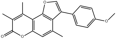 3-(4-methoxyphenyl)-4,8,9-trimethylfuro[2,3-f]chromen-7-one Struktur