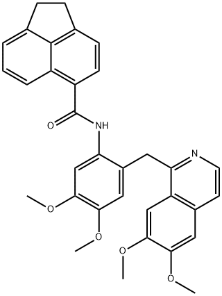 N-[2-[(6,7-dimethoxyisoquinolin-1-yl)methyl]-4,5-dimethoxyphenyl]-1,2-dihydroacenaphthylene-5-carboxamide Struktur