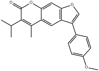 3-(4-methoxyphenyl)-5-methyl-6-propan-2-ylfuro[3,2-g]chromen-7-one Struktur