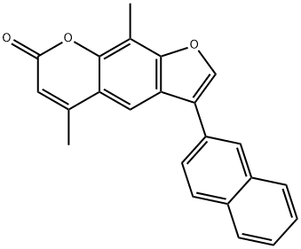 5,9-dimethyl-3-naphthalen-2-ylfuro[3,2-g]chromen-7-one Struktur