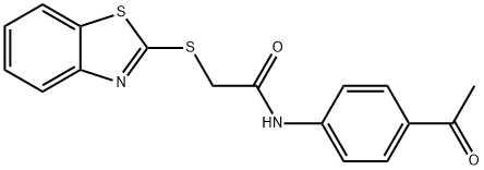 N-(4-acetylphenyl)-2-(1,3-benzothiazol-2-ylsulfanyl)acetamide Struktur