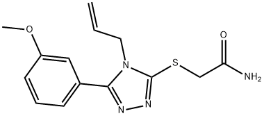 2-[[5-(3-methoxyphenyl)-4-prop-2-enyl-1,2,4-triazol-3-yl]sulfanyl]acetamide Struktur