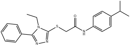 2-[(4-ethyl-5-phenyl-1,2,4-triazol-3-yl)sulfanyl]-N-(4-propan-2-ylphenyl)acetamide Struktur