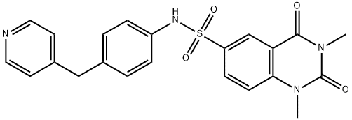 1,3-dimethyl-2,4-dioxo-N-[4-(pyridin-4-ylmethyl)phenyl]quinazoline-6-sulfonamide Struktur