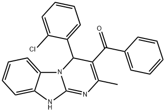 [4-(2-chlorophenyl)-2-methyl-1,4-dihydropyrimido[1,2-a]benzimidazol-3-yl]-phenylmethanone Struktur