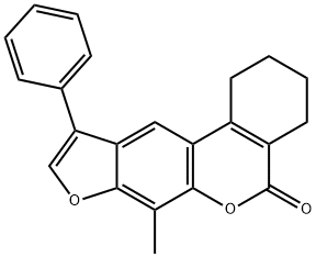 7-methyl-10-phenyl-1,2,3,4-tetrahydro-[1]benzofuro[6,5-c]isochromen-5-one Struktur