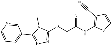 N-(3-cyanothiophen-2-yl)-2-[(4-methyl-5-pyridin-3-yl-1,2,4-triazol-3-yl)sulfanyl]acetamide Struktur